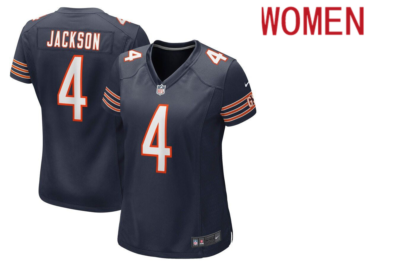 Women Chicago Bears 4 Eddie Jackson Nike Navy Game Player NFL Jersey